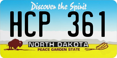 ND license plate HCP361