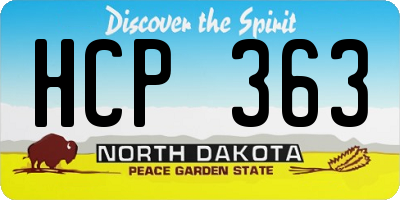 ND license plate HCP363