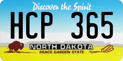 ND license plate HCP365