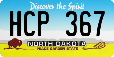 ND license plate HCP367