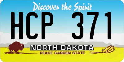 ND license plate HCP371