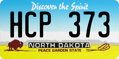 ND license plate HCP373