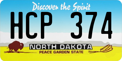 ND license plate HCP374