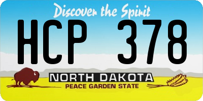 ND license plate HCP378