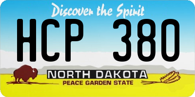 ND license plate HCP380