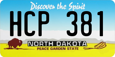 ND license plate HCP381