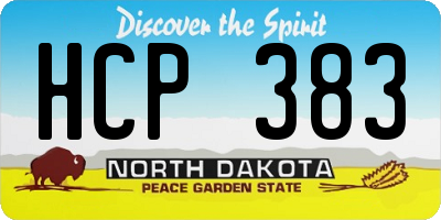 ND license plate HCP383