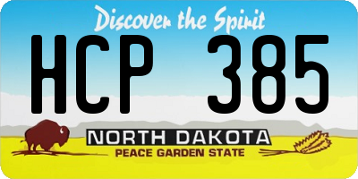 ND license plate HCP385