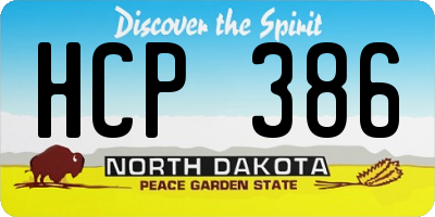 ND license plate HCP386