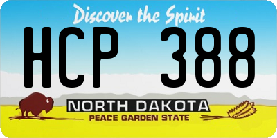 ND license plate HCP388