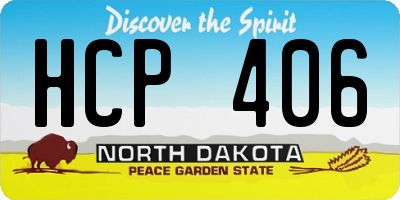 ND license plate HCP406