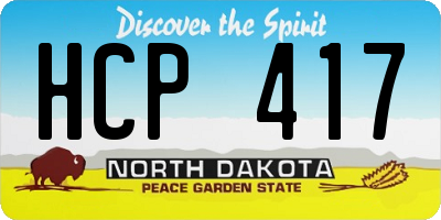 ND license plate HCP417