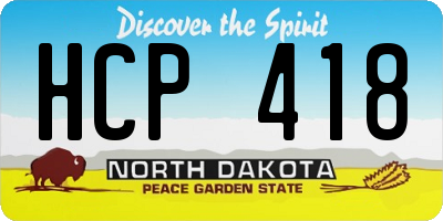 ND license plate HCP418