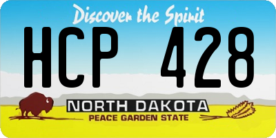 ND license plate HCP428