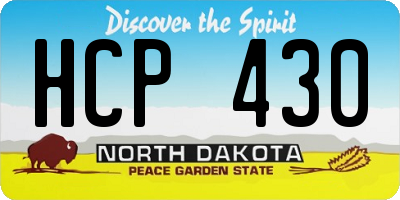 ND license plate HCP430