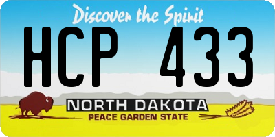 ND license plate HCP433