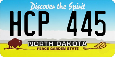 ND license plate HCP445