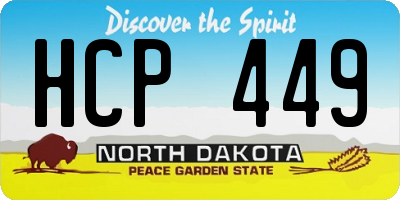 ND license plate HCP449