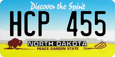 ND license plate HCP455