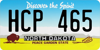 ND license plate HCP465