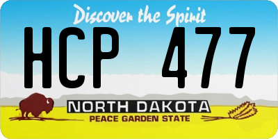 ND license plate HCP477