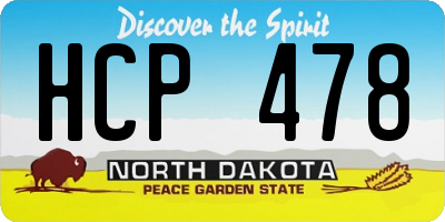 ND license plate HCP478