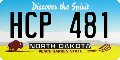 ND license plate HCP481