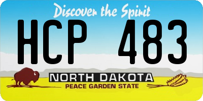 ND license plate HCP483