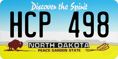 ND license plate HCP498