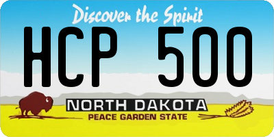 ND license plate HCP500