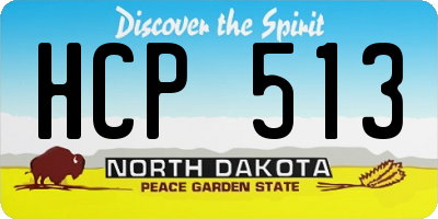 ND license plate HCP513