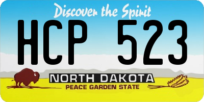 ND license plate HCP523