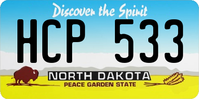 ND license plate HCP533