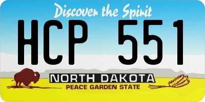 ND license plate HCP551