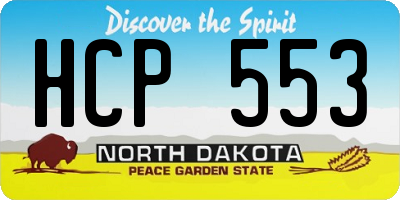 ND license plate HCP553