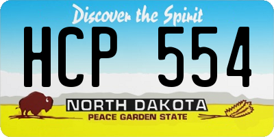 ND license plate HCP554