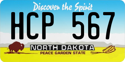 ND license plate HCP567