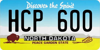 ND license plate HCP600