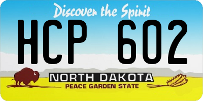 ND license plate HCP602