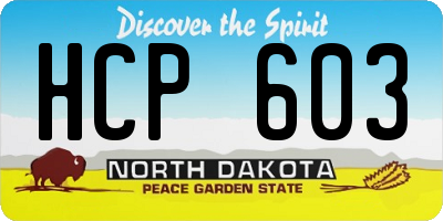 ND license plate HCP603