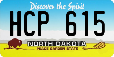 ND license plate HCP615