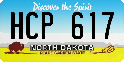 ND license plate HCP617