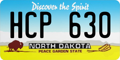 ND license plate HCP630