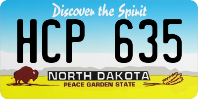 ND license plate HCP635