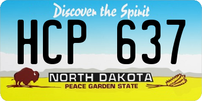 ND license plate HCP637