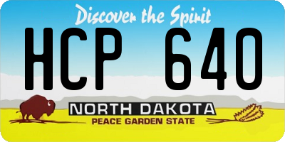 ND license plate HCP640