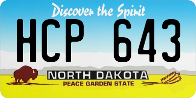 ND license plate HCP643