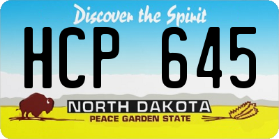 ND license plate HCP645