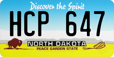 ND license plate HCP647