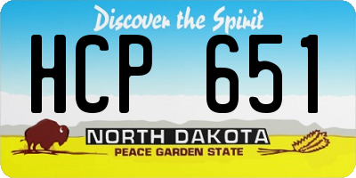 ND license plate HCP651